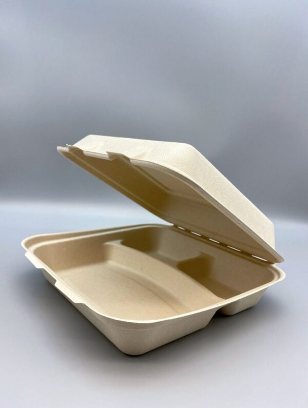 Premium Eco-Friendly 3-Compartment Clamshell Takeout Containers (20psc)
