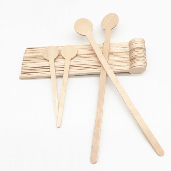 Premium Eco-Friendly Wooden Round-Head Drink Stirrers (100psc)